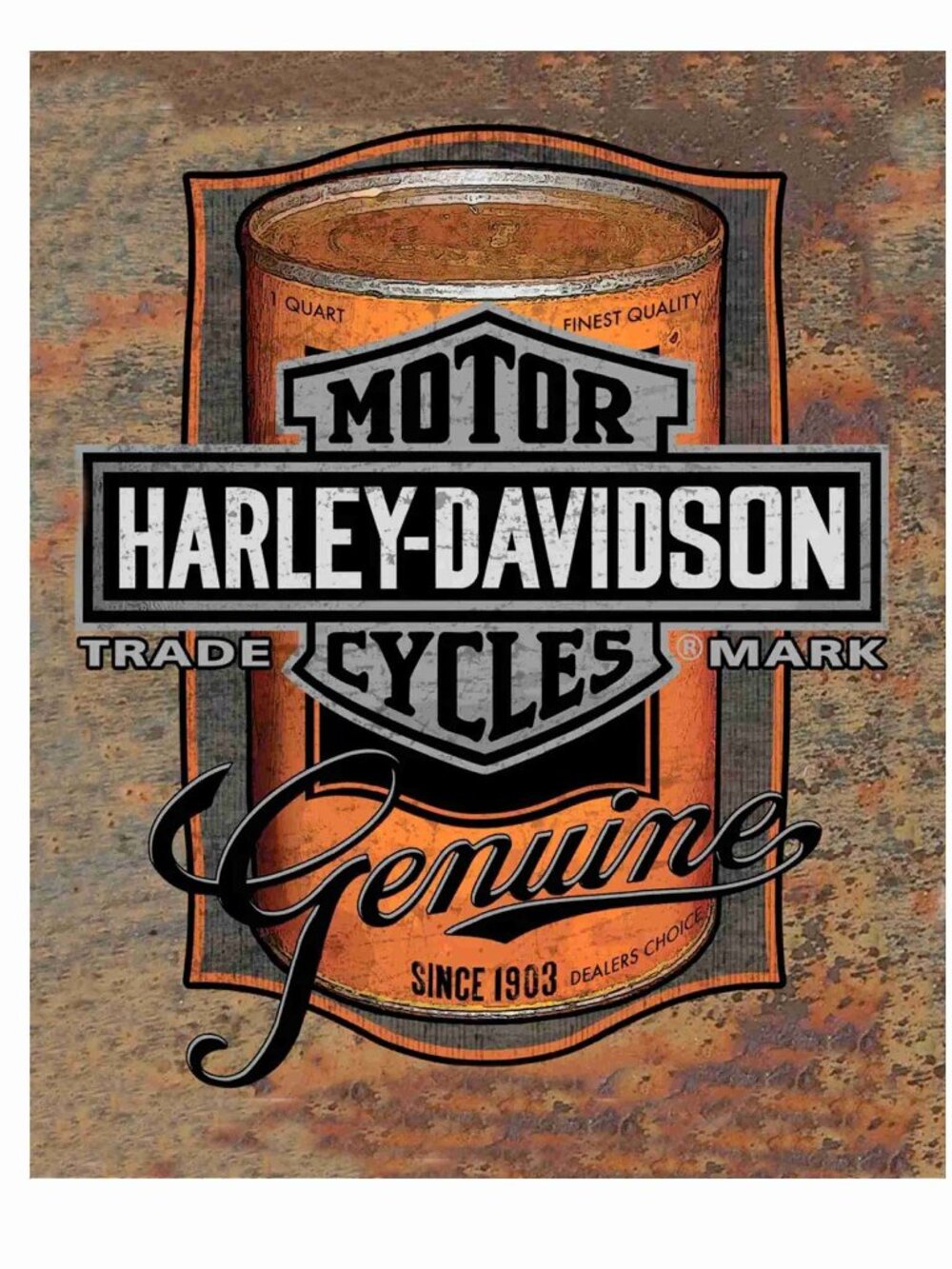 Harley Davidson Motorcycle art Log Metal tin Sign 12 x 18 Inches